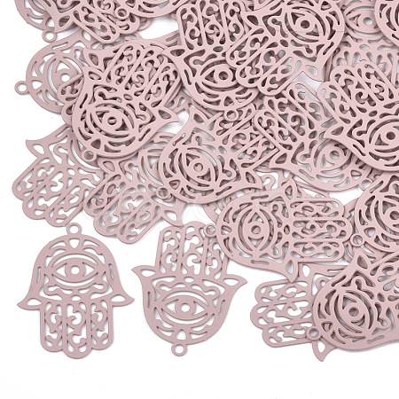 430 Stainless Steel Filigree Pendants STAS-T042-15E-1