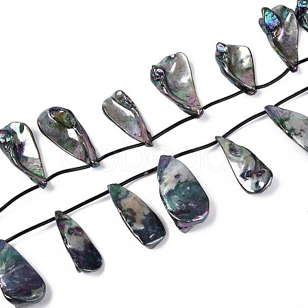 AB Color Plated Dyed Natural Freshwater Shell Beads Strands SHEL-T020-55B-1