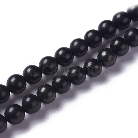 Natural Shungite Beads Strands G-H237-8mm-1