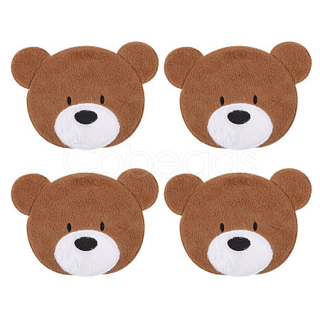 Computerized Embroidery Polyester with Fur Iron on/Sew on Patches DIY-WH0671-397C-1