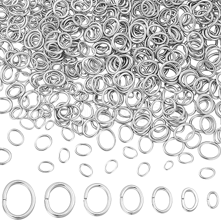 1050Pcs 7 Styles 304 Stainless Steel Jump Rings STAS-BBC0010-05-1
