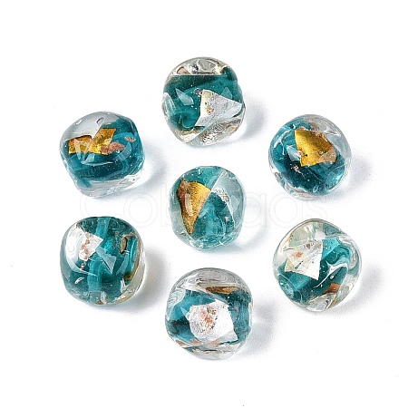 Handmade Gold & Silver Foil Glass Beads FOIL-Q003-01F-1