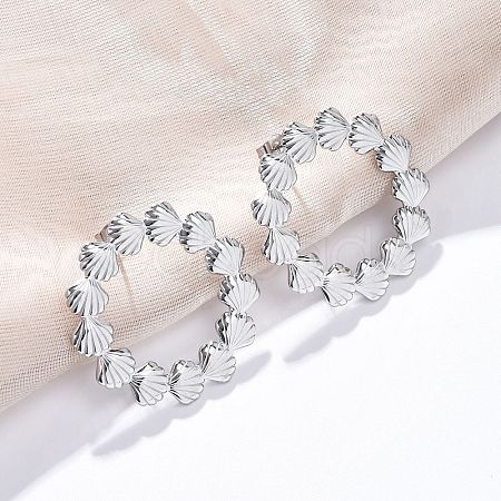 304 Stainless Steel Stud Earrings for Women LS-EJEW-K306-18P-1