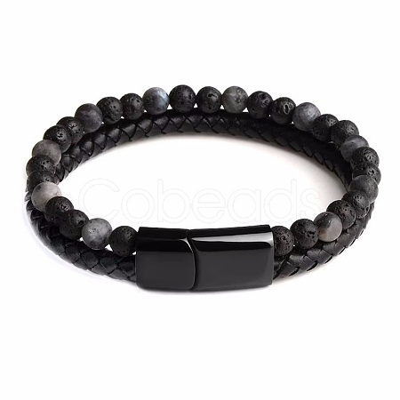 Natural Lava Rock  Beaded Bracelets PW24070692209-1