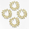 Rack Plating Alloy Pendants, Cadmium Free & Nickel Free & Lead Free, Olive Wreath, Light Gold, 38.5x38~39x3mm, Hole: 2mm