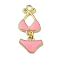 Golden Tone Alloy Enamel Pendants, Bikini Charms, Pink, 30x14x4.5mm, Hole: 2mm