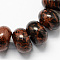 Natural Mahogany Obsidian Beads Strands, Rondelle Shaped, Coconut Brown, 6x4mm, Hole: 1mm, about 99pcs/strand, 15.7 inch