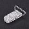 Eco-Friendly Plastic Baby Pacifier Holder Clip, Clear, 43x31x9mm