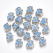 Alloy Enamel Cabochons, Fit Floating Locket Charms, Word It's a Boy, Cornflower Blue, Platinum, 6x6x2mm