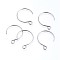 Tarnish Resistant 304 Stainless Steel Earring Hooks, with Horizontal Loop, Balloon Ear Wire, Stainless Steel Color, 23~34x18~19x0.8mm, Hole: 2mm, 20 Gauge, Pin: 0.8mm