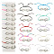 10Pcs 10 Color Alloy Infinity with Hope Link Bracelets Set for Men Women, Platinum, Inner Diameter: 3-1/2 inch(9cm), 1Pc/color