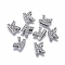 Alloy Initial Slide Charms with Grade A Rhinestones, for Personalized Name Necklaces Making, Lead Free & Nickel Free, Platinum, Letter.K, 12.5x10x4.5mm, Hole: 8x2mm