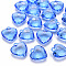 Transparent Acrylic Pendants, Faceted, Heart, Blue, 31.5x29x12.5mm, Hole: 4mm, about 90pcs/500g