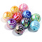 10Pcs UV Plating Colours Acrylic Beads, Printed Straight Hole Round Beads, Mixed Color, 15x15mm, Hole: 3mm