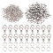 PandaHall Elite 100Pcs 304 Stainless Steel Lobster Claw Clasps, with 300Pcs 304 Stainless Steel Open Jump Rings, Stainless Steel Color, 12x7x3.5mm, Hole: 1.5mm, Ring: 5x0.5mm