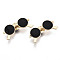 Alloy Brooches, Enamel Pin, with Brass Butterfly Clutches, Sunglasses, Light Gold, Black, 19x42x2.5mm, Pin: 1mm