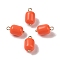 Acrylic Pendants, with Brass Loops, Column, Orange, 16x9.5mm, Hole: 1.6mm