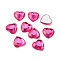 Imitation Taiwan Acrylic Rhinestone Cabochons, Flat Back & Faceted, Heart, Camellia, 12x12x2.5mm, about 500pcs/bag