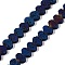 Electroplated Natural Lava Rock Beads Strands, Heart, Blue Plated, 6x6.5x3mm, Hole: 1mm, about 82pcs/strand, 16.14''(41cm)