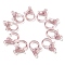 Transparent Plastic Lobster CLaw Clasps, Lilac, 26x19x6mm, Hole: 2mm