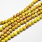 Natural Imperial Jasper Beads Strands, Round, Dyed, Yellow, 8mm, Hole: 1mm, about 48pcs/strand, 15.7 inch