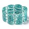 Natural Calcite & Synthetic Opal Stretch Bracelets, Epoxy Resin Domino Bracelets for Women, Dark Turquoise, Inner Diameter: 2-3/8 inch(6.1cm)