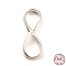 925 Sterling Silver Pendants, Infinity Charms, with 925 Stamp, Silver, 18.6x7x2.4mm, Hole: 6.7x4.7mm