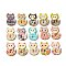 2-Hole Printed Wooden Buttons, for Sewing Crafting, Cat, Mixed Color, 29.5x21.5x2.5mm, Hole: 1.5mm