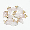 Natural Rose Quartz Pointed Pendants, with Brass Findings, Faceted, Tusk Shape, Golden, Misty Rose, 21x11x5.5mm, Hole: 2mm