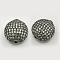 Brass Cubic Zirconia Beads, Oval, Gunmetal, 16x15x9mm, Hole: 2mm