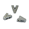 Alloy Initial Slide Charms with Grade A Rhinestones, for Personalized Name Necklaces Making, Lead Free & Nickel Free, Platinum, Letter.V, 12~13x8~13x4~5mm, Hole: 8x2mm