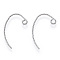 Brass Earring Hooks, with Horizontal Loop, Nickel Free, Real Platinum Plated, 21x12x1mm, Hole: 2mm