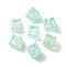 UV Plating Rainbow Iridescent Acrylic Beads, Square, Light Blue, 12x12x12mm, Hole: 7mm