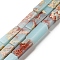 Synthetic Imperial Jasper Dyed Beads Strands, Rectangle, Pale Turquoise, 13~13.5x4~4.5x4~4.5mm, Hole: 1.4mm, about 28~29pcs/strand, 14.49''~14.96''(36.8~38cm)