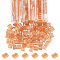 Nbeads 210~240Pcs Glass Seed Beads, 2-Hole, Rectangle, Dark Salmon, 5x4.5~5.5x2~2.5mm, Hole: 0.5~0.8mm