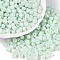 Opaque Baking Paint Glass Seed Beads, Round Hole, Cylinder, Light Cyan, 4x5.5mm, Hole: 1.8mm, about 2500pcs/pound