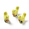 Handmade Printed Porcelain Beads, Pigeon, Yellow, 12.5~13x17~19x7~8.5mm, Hole: 1.5mm