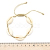 3Pcs 3 Styles Natural Mixed Cowrie Shell Beads Adjustable Bracelets BJEW-JB13915-4