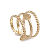 Ion Plating(IP) 304 Stainless Steel Triple Line Open Cuff Ring Findings X-RJEW-G285-32G-1