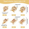 6Pcs 6 Styles Brass Box Clasps KK-NB0003-36-2