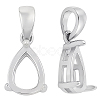 2Pcs Rhodium Plated Sterling Silver Pendant Cabochon Settings STER-BBC0008-82-1