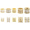 5Pcs 5 Styles Brass Micro Pave Cubic Zirconia European Beads KK-CJ0005-77-1