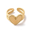 Ion Plating(IP) 304 Stainless Steel Heart Open Cuff Rings for Women RJEW-H136-02G-2