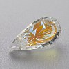 Embossed Glass Rhinestone Pendants GLAA-J101-06A-001SI-4