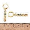 Brass Pave Cubic Zirconia Hoop Dangle Earrings KK-CBAD9DF-02G-A-3