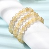 Natural Gold Rutilated Quartz(Dyed & Heated) Round Beaded Stretch Bracelets for Women GG-CBA3F02-05-3