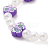 Cute Polymer Clay & ABS Plastic Pearl Beaded Necklace & Stretch Bracelet SJEW-JS01267-10