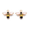 Light Gold Plated Alloy Enamel Pendants X-ENAM-R136-49-2