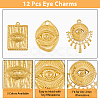 12Pcs 6 Styles 304 Stainless Steel Pendant Rhinestone Settings STAS-DC0013-78-3