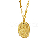 304 Stainless Steel Textured Oval Pendant Necklaces QQ8734-1-1
